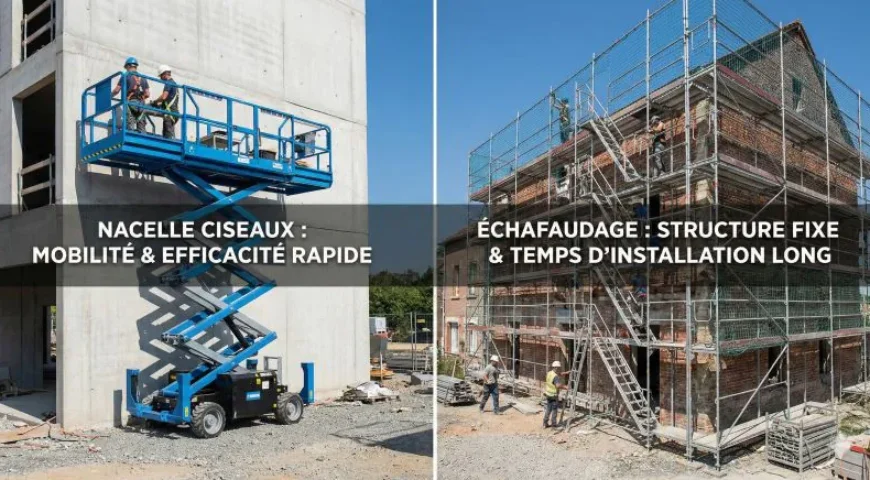 Nacelle Ciseaux vs Échafaudage : Le Duel de la Rentabilité pour vos Chantiers au Maroc